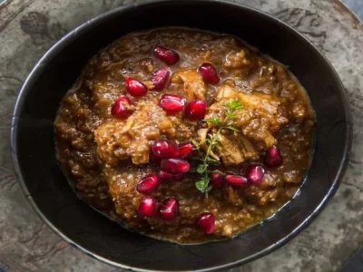 فسنجان بدون گردو: یک جایگزین خوشمزه و سالم
