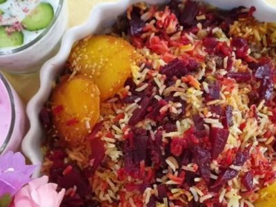 لبو پلو ترکیبی؛ رنگین کمانی از طعم در سفره شما